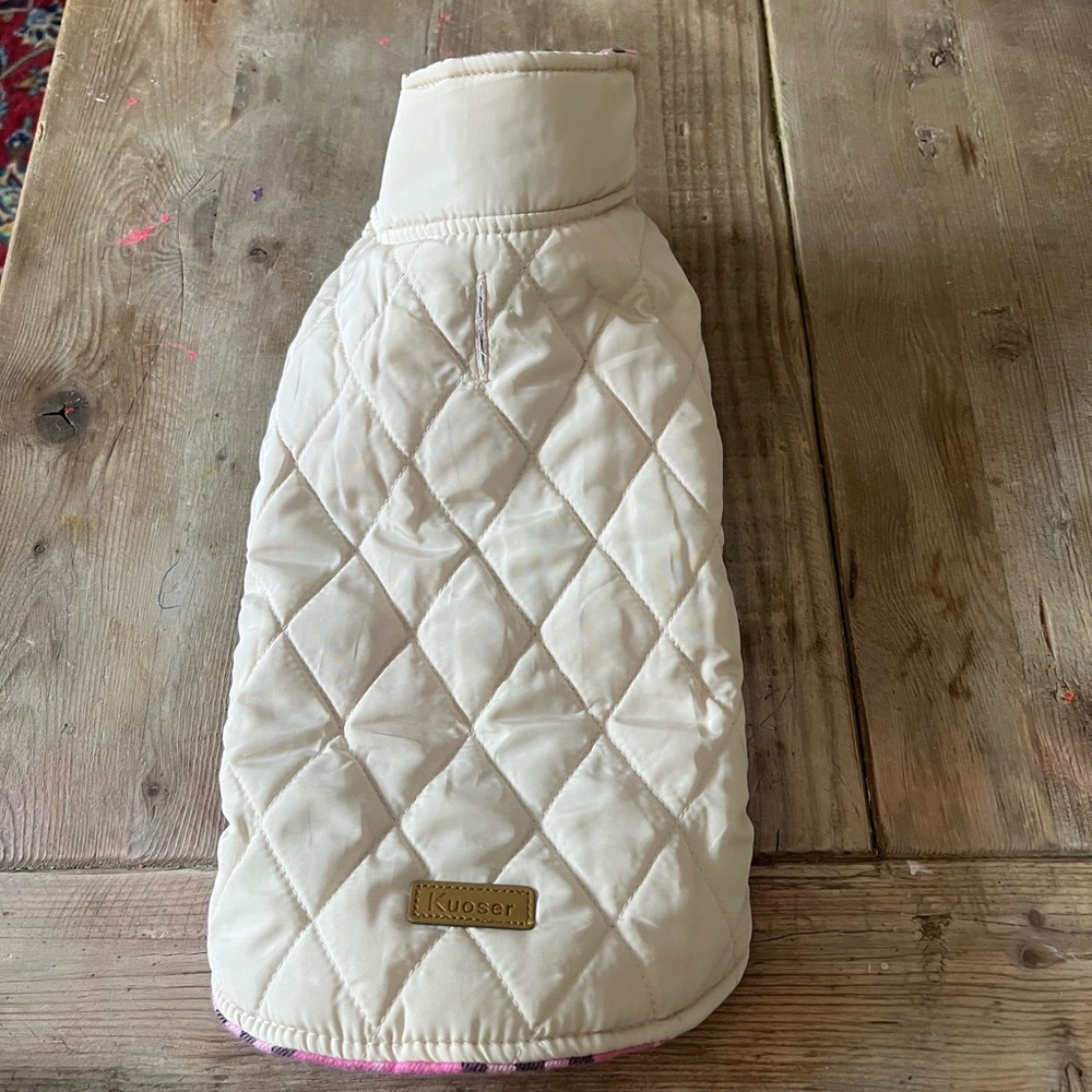 Kuoser Pink Plaid reversible Pet Jacket - Picture 8 of 10